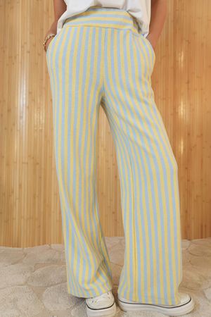 Shoreditch Stripe Lounge Flare Trouser Lemonade & Iceberg /15=